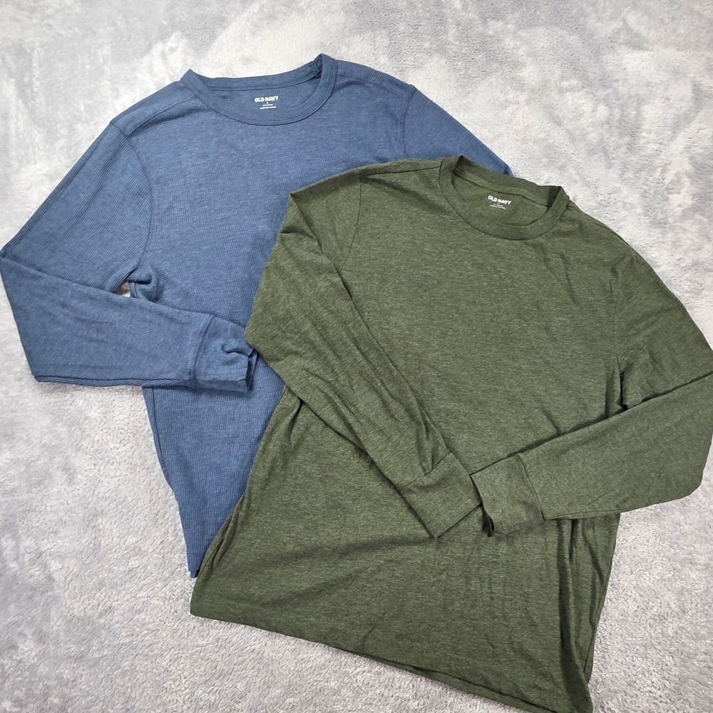 Old Navy Waffle Knit Smooth Soft Washed T-Shirt Blue Green Small Mens Bundle